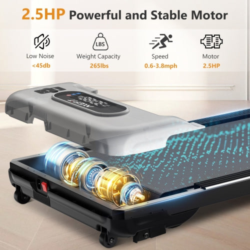 Walking Pad with Incline 15°, 4 in 1 Under Desk Treadmill, Portable Treadmill with Remote Control, 300LBS Capacity Walking Running Treadmill for Home & Office,Fast and free shipping.