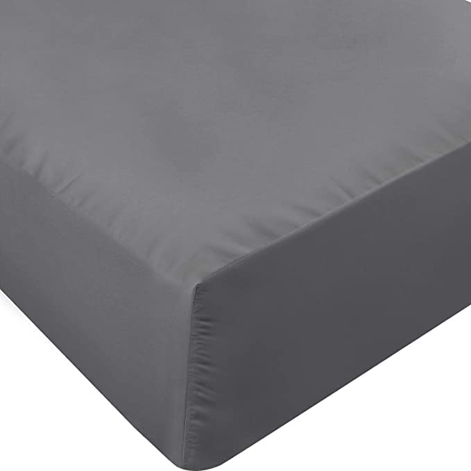 Cymak Bedding Full XL Fitted Sheet - Bottom Sheet - Deep Pocket - Soft Microfiber -Shrinkage and Fade Resistant-Easy Care -1 Fitted Sheet Only (Grey)