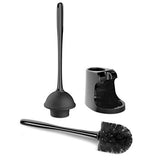 Cymak Toilet Plunger and Bowl Brush Combo for Bathroom Cleaning