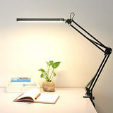 LED Architect Desk Lamp, Metal Swing Arm Dimmable Task Lamp, Eye Care Table Lamp with Clamp (3 Color Modes, 10-Level Dimmer, Memory Function) Highly Adjustable Office, Craft, Workbench Light,UL Listed AC Adapter, free and fast shipping.