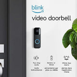 Blink Video Doorbell | Two-way audio, HD video, motion and chime app alerts, and Alexa enabled — wired or wire-free (Black)