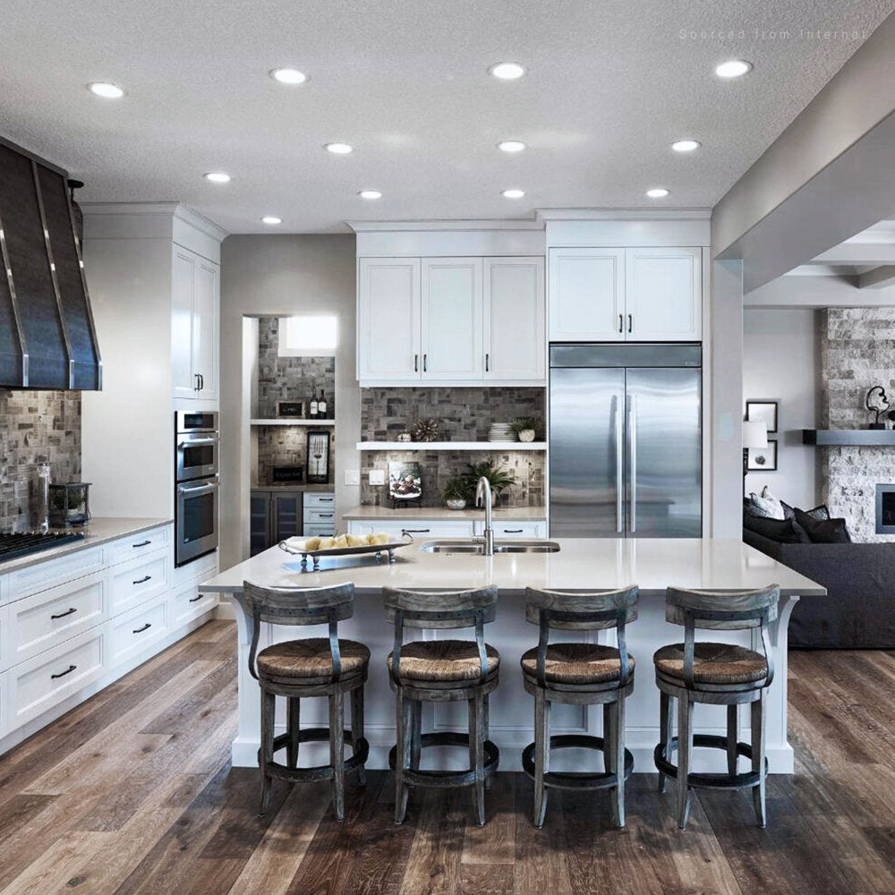 STRAK LED 4-inch White Recessed Slim Panel Downlight 9W 750 lumens with Junction Box,Dimmable,IC rated(damp rated) 4000K Natural White (4-Pack)CETL