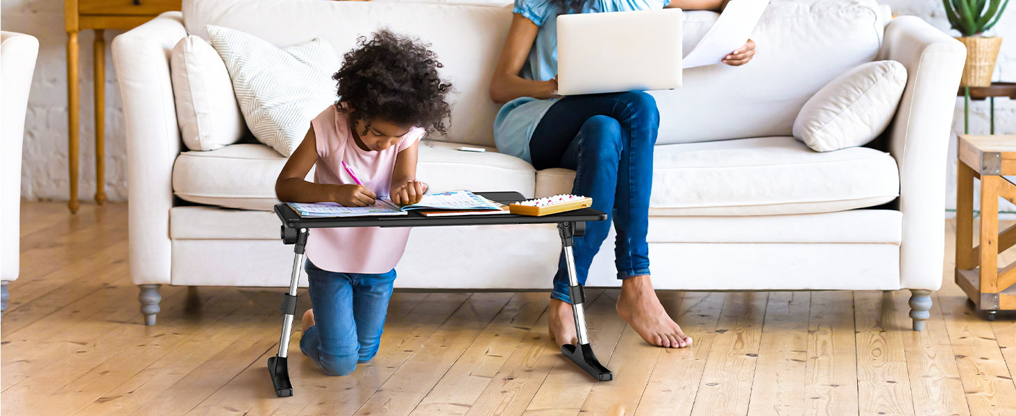 Adjustable Laptop Table, Lap Desk, Portable Standing Bed Desk, Foldable Sofa Breakfast Tray, Notebook Computer Stand for Reading and Writing (Black),fast and free shipping.