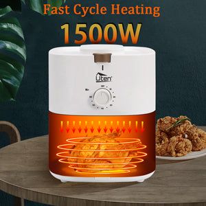 4.2 Quart Compact Air Fryer,4L 1500W Air Fryer Oven Pizza Cooker with Rapid Air Circulation,30 Minute Timer and Adjustable Temperature Control with Recipe,White, free and fast shipping.
