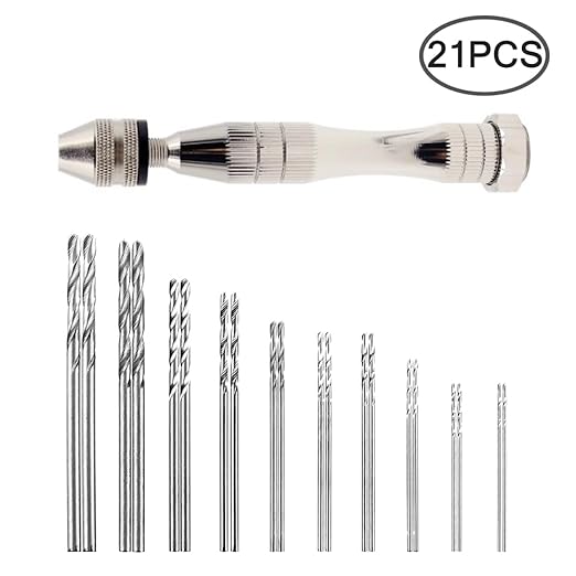 Hand Pin Vise with 20 Pcs Drill Bits, FineGood Precision Hand Drill Rotary Tool with Mini Twist Drill Bits Set for Resin Casting Molds, Jewelry Wood Plastic Making.Free and fast shipping.