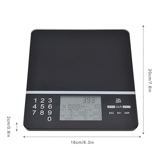 Food Nutrition Scale,Max 5kg/11Ib Digital Food Scale with Nutrition Facts Display,Tempered Glass Accurate Grams Calculator,Weight Loss Scale for Fruit Vegetable Baking,Black,Free shipping,fast delivery.