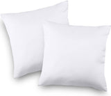 Cymak Bedding Decorative Pillow Insert (2 Pack, White) - Square 18x18 Sofa and Bed Pillow - Poly Cotton Cover - Indoor White Pillows