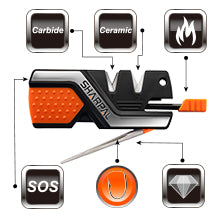 101N 6-in-1 Pocket Knife Sharpener & Survival Tool with Fire Starter Ferro Rod, Whistle & Diamond Sharpening Rod, Quickly Repair, Restore and Hone Straight and Serrated Blade,free and fast delivery.