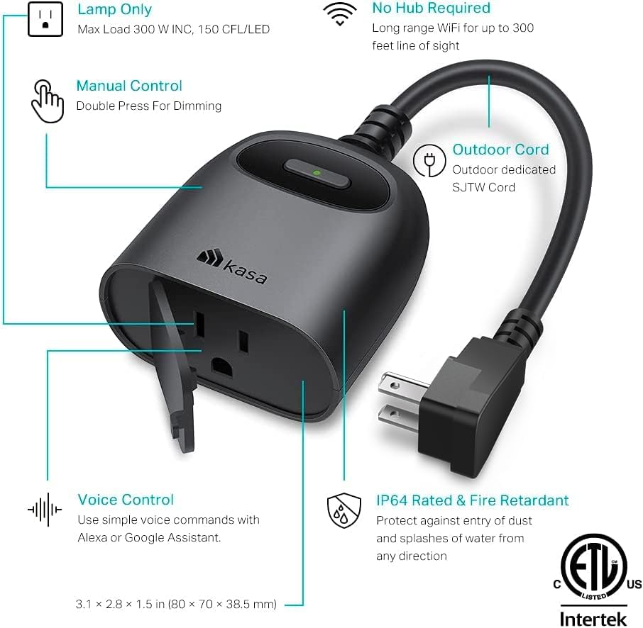 Smart Plug by TP-Link (HS103) - Smart Home WiFi Outlet Works with Alexa, Echo and Google Home, No Hub Required, Remote Control, 2.4GHz WiFi Required, 15 Amp, UL Certified