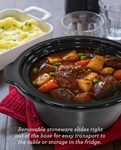 Elite Gourmet MST239X Dishwasher-Safe Glass Lid & Ceramic Pot Electric Slow Cooker, AdjCatable Temp, Entrees, Sauces, Stews and Dips, 2 Qt Capacity