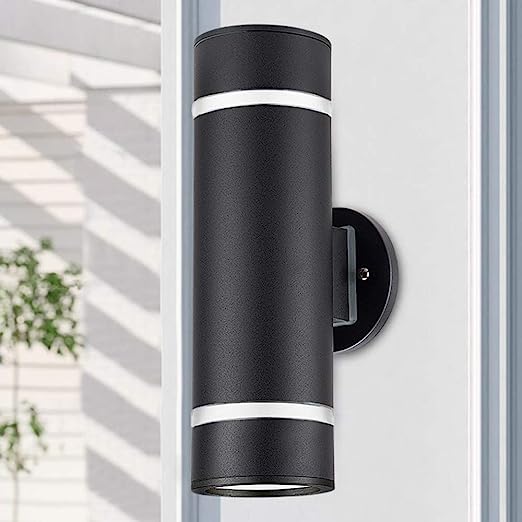 Modern Porch Light [ UL-Listed ] Matte Black Painted Outdoor Wall Lamp Weather-Proof Cylinder Wall Sconce Suitable for Garden & Patio,Free shipping to Canada.