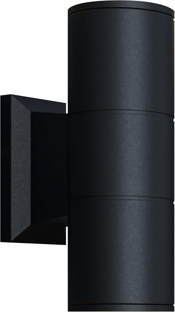 Strak Wall Sconce Light, 7-Inch Cylinder Up and Down Black Light, Modern Sconces Wall Lighting Matte Black Light Fixture, 3CCT (3000K/4000K/5000K) Selectable, Waterproof Wall Decor Light (Pack of 1)