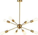 Sputnik Chandelier Light-8 Lights Brushed Brass Modern Pendant Lighting Gold Mid Century Ceiling Light Fixture for Dining Room Bed Room Kitchen Room UL Listed,Free delivery to Canada in one week.