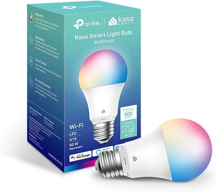 New Smart Bulb, Full Colour Changing Dimmable Smart WiFi Light Bulb Compatible with Alexa and Google Home, A19, 9W 800 Lumens,2.4Ghz only, No Hub Required