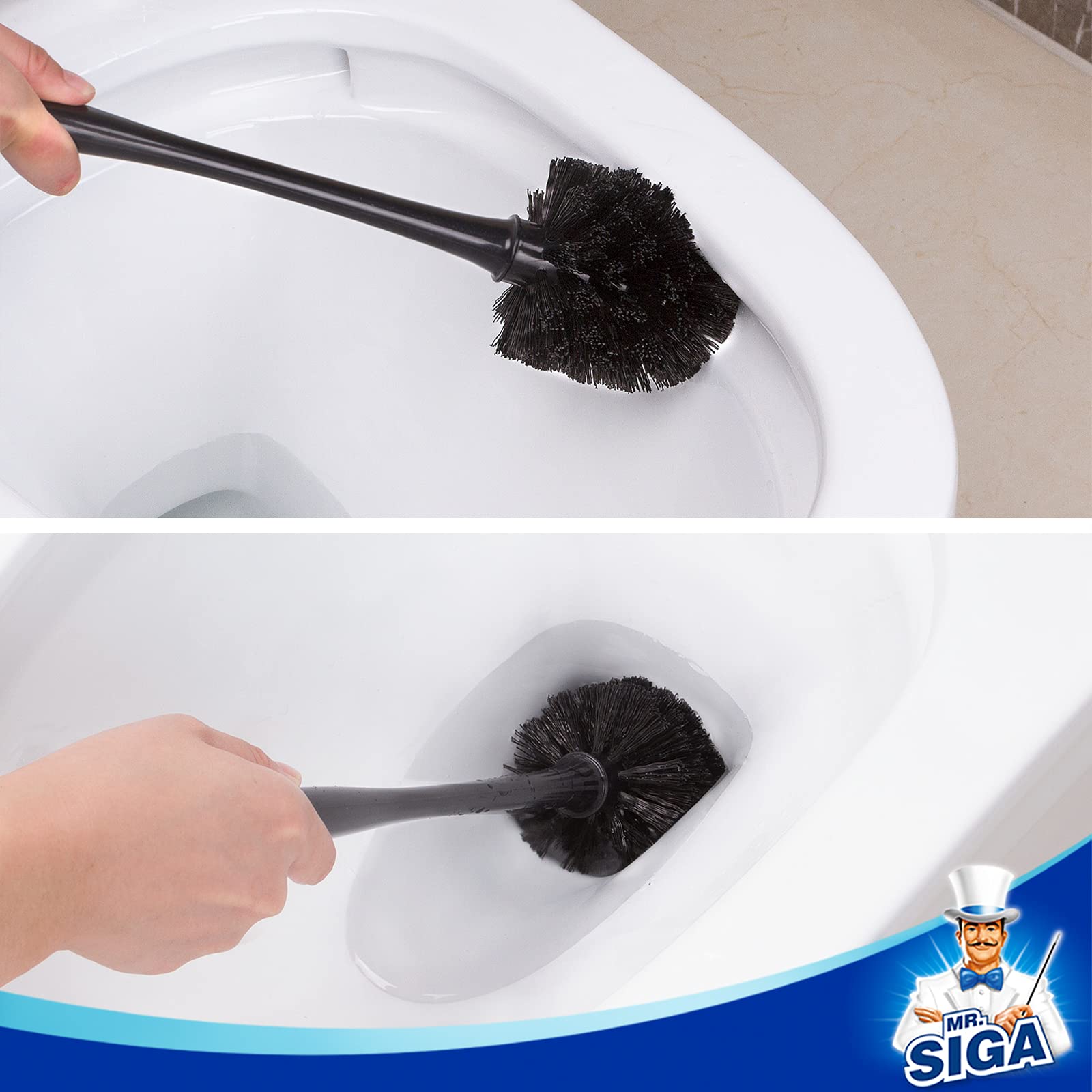 Cymak Toilet Plunger and Bowl Brush Combo for Bathroom Cleaning