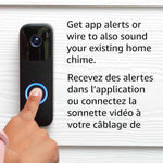 Blink Video Doorbell | Two-way audio, HD video, motion and chime app alerts, and Alexa enabled — wired or wire-free (Black)