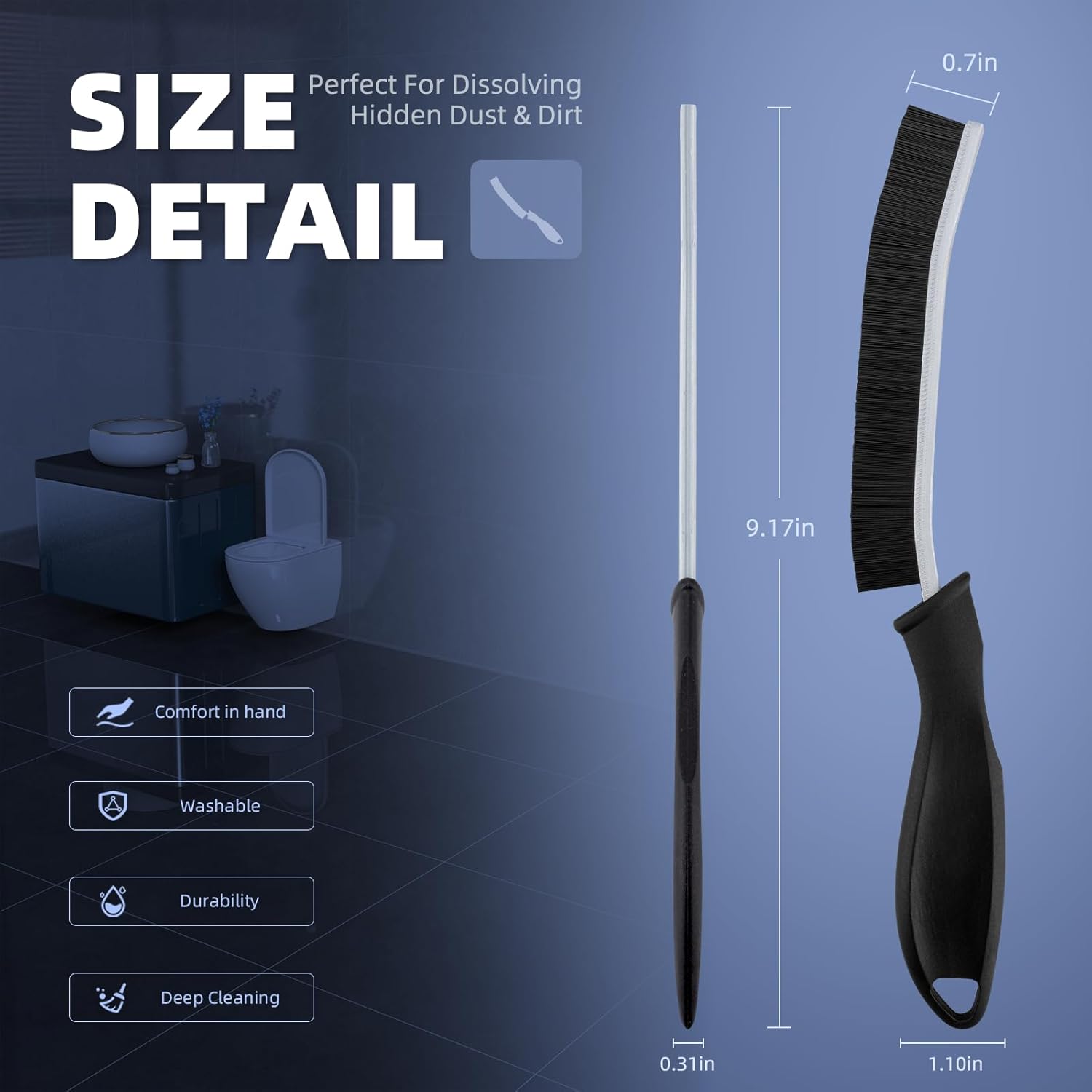 6 Crevice Cleaning Brushes, Cleaner Scrub Brush Tool for Hard to Reach Tight Space, Home Essentials, Cleaning Supplies for Shower, Bathroom, Kitchen, Toilet, Window, fast and free delivery.