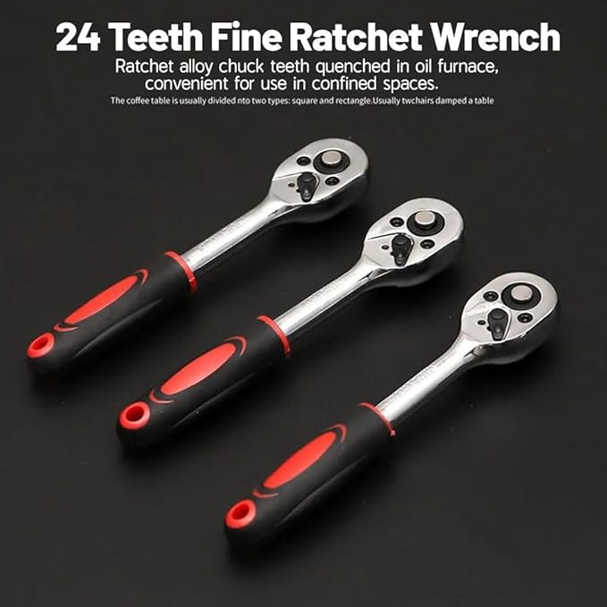 Cordless Slim Ratchet Set, Portable Manually Slim Ratchet Set, 46 in 1 Socket Ratchet Wrench Set for Repairs (Black),fast and free delivery.