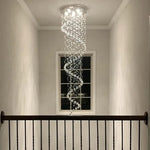 87-in Chandelier for High Ceiling, 6-Light Modern Crystal Spiral Design, Suitable for Foyers, Stairs, Living Rooms with 17ft-20ft High Ceilings,ETL Certified,Free and Fast delivery.