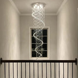 87-in Chandelier for High Ceiling, 6-Light Modern Crystal Spiral Design, Suitable for Foyers, Stairs, Living Rooms with 17ft-20ft High Ceilings,ETL Certified,Free and Fast delivery.