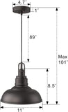 Farmhouse Pendant Light, 1-Light Industrial Hanging Light Fixture 11-inch, Oil Rubbed Bronze Finish,ETL listed, Free and fast shipping