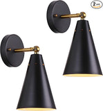 Modern Black Wall Sconces Lighting, 2 Pack Gold Rustic Wall Sconce Fixture Farmhouse Wall Lamp Simplicity Bronze Finish Arm Swing Industrial Wall Lights for Bedroom,Living Room,Reading,Kitchen, Certification ETL, Delivery 1 week, Free shipping to Canada.