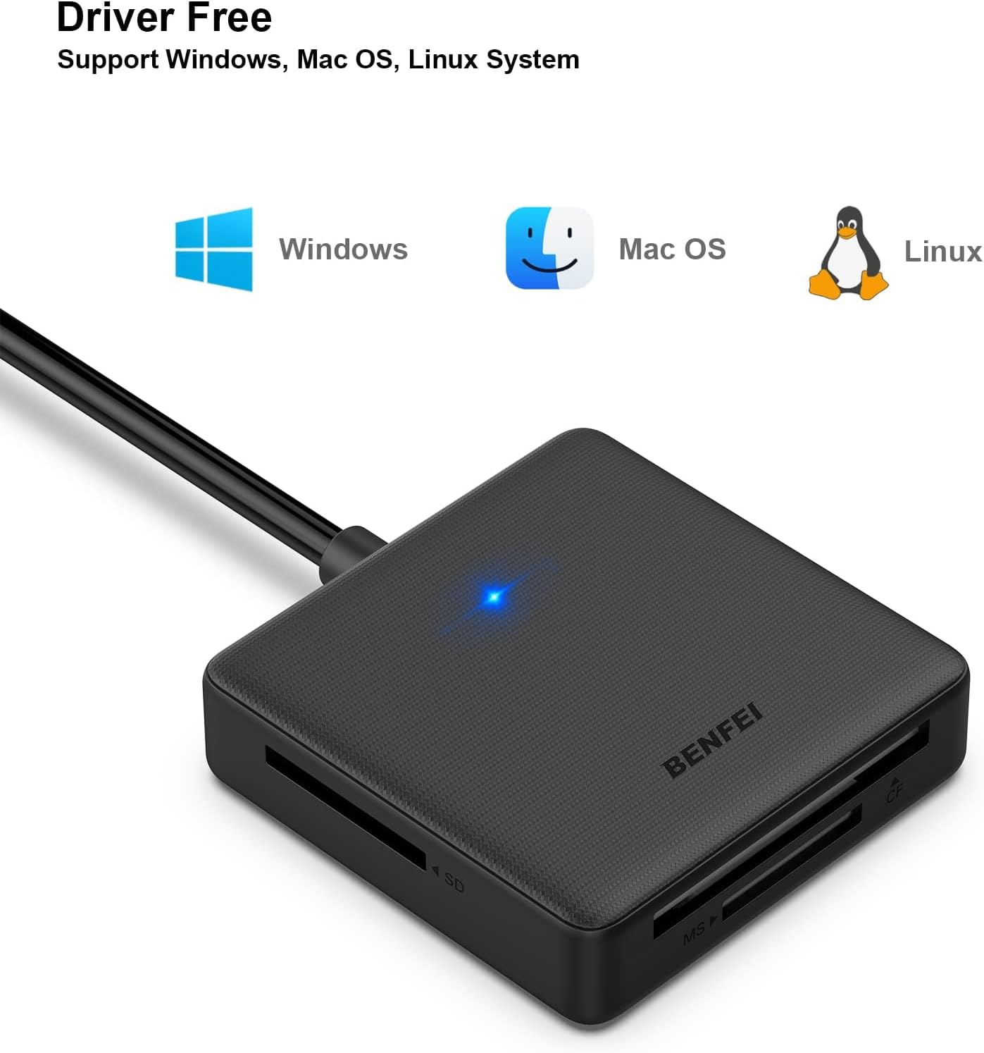 Memory Card Reader,  4in1 USB 3.0 and USB-C to SD Micro SD MS CF Card Reader Adapter, 4 Cards Simultaneously Read and Write, Compatible with iPhone 15 Series, MacBook Pro/Air 2023, and More,free and fast shipping.
