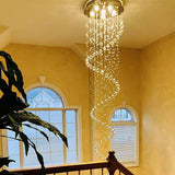 87-in Chandelier for High Ceiling, 6-Light Modern Crystal Spiral Design, Suitable for Foyers, Stairs, Living Rooms with 17ft-20ft High Ceilings,ETL Certified,Free and Fast delivery.