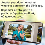 Blink Video Doorbell | Two-way audio, HD video, motion and chime app alerts, and Alexa enabled — wired or wire-free (Black)