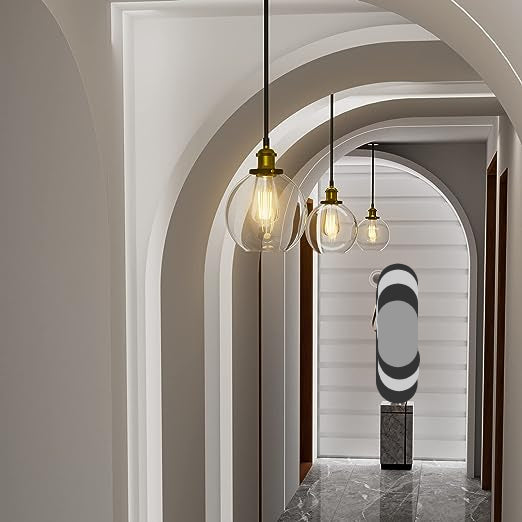 Pendant Lights Kitchen Island - 7.9 inches Island Lighting Fixtures, Glass Pendant Lights for Kitchen Island, Modern Clear Glass Globe Luminaire Suspendu for Dining Room, Socket and electric cord have passed the UL listing.Free and fast shipping