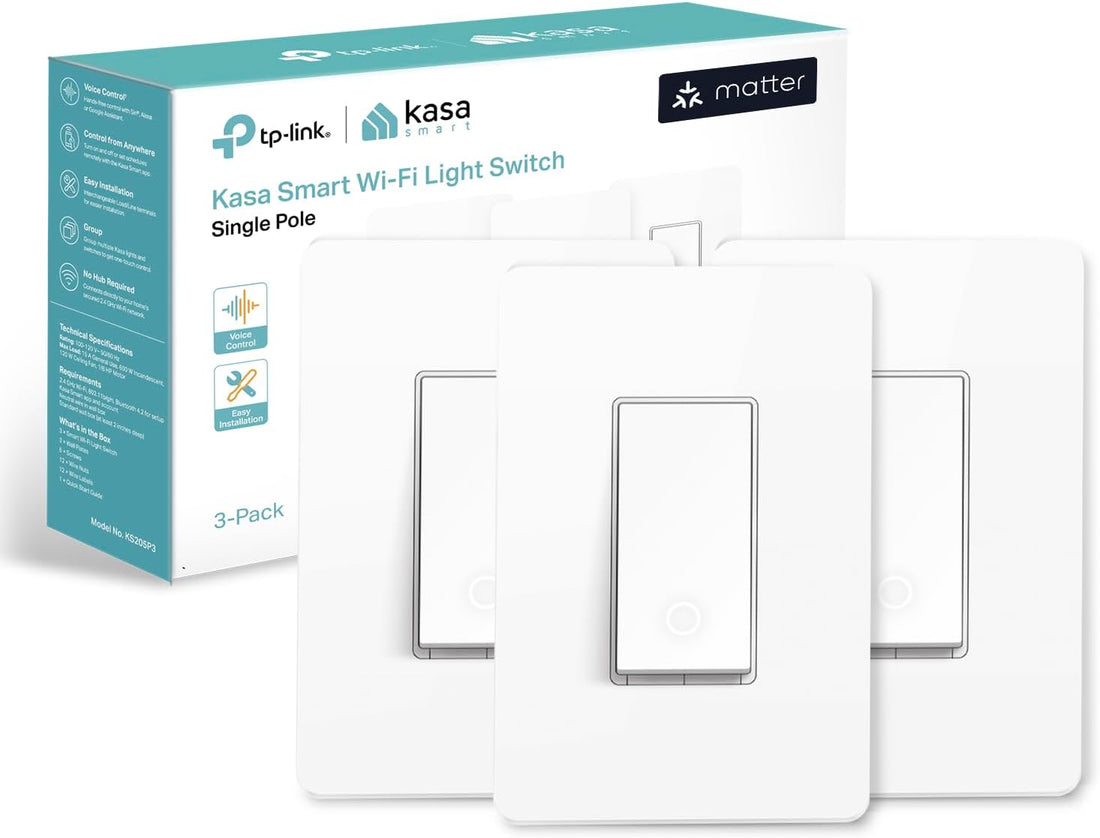 Smart Wi-Fi Dimmer Switch by TP-Link (KS225P3) - Neutral Wire and 2.4GHz Wi-Fi Connection Required, Works with Apple Home, Alexa & Google Home, No Hub Required