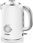 KitchMix Electric Tea Kettles1500W for Boiling Water, 1.7L Stainless Steel Tea Kettle with Thermometer, Auto Shut-Off & Boil-Dry, Cool Touch Handle, BPA Free Kettle & Hot Water Kettle