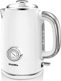 KitchMix Electric Tea Kettles1500W for Boiling Water, 1.7L Stainless Steel Tea Kettle with Thermometer, Auto Shut-Off & Boil-Dry, Cool Touch Handle, BPA Free Kettle & Hot Water Kettle