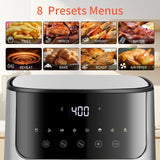 ASZ Compact 5 qt Air Fryer with Window - Portable Digital 5qt Small Airfryer - 8 Presets Bake Toast Broil Reheat Bacon, Non-Stick Basket + 2 Trays, Automatic Shutoff，Kitchen Appliance (4.7L)