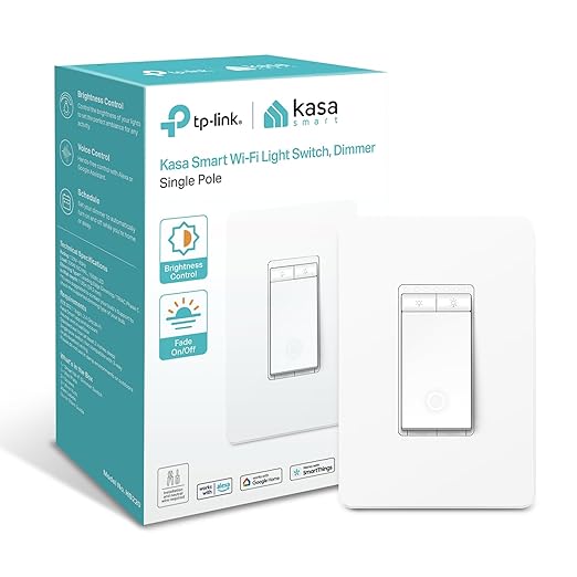 Smart Single Pole Dimmer Switch by TP-Link (HS220) -Dimmer Light Switch for LED Lights, Works with Alexa and Google Home, 1-Pack , White ( Packaging May Vary ),free and fast shipping. UL certified for safety use