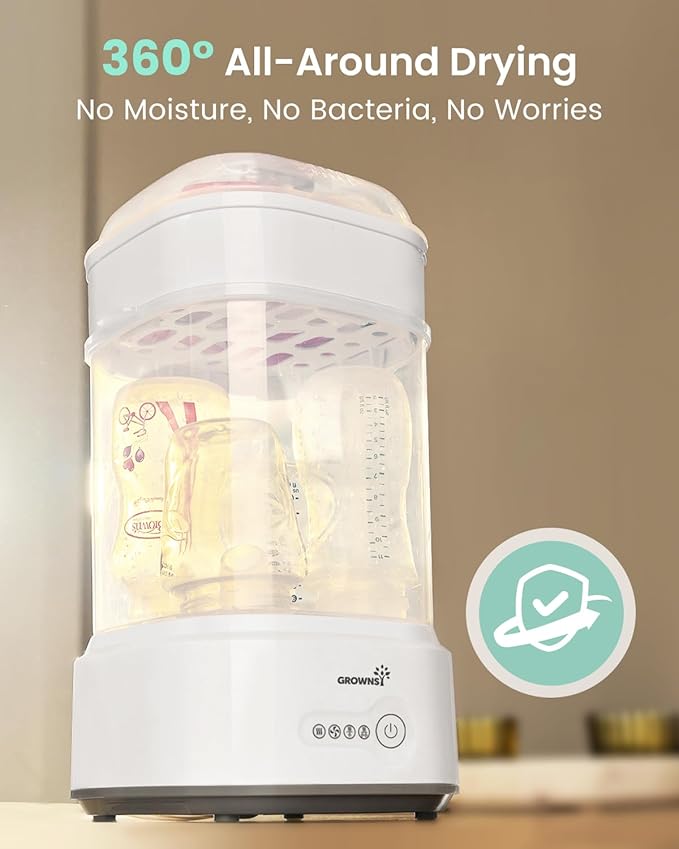 Bottle Sterilizer and Dryer, Compact Baby Bottle Sterilizer, Electric Steam Bottle Sanitizer for Baby Bottles, Pacifiers, Pump Parts,fast and free shipping.