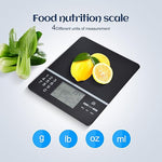 Food Nutrition Scale,Max 5kg/11Ib Digital Food Scale with Nutrition Facts Display,Tempered Glass Accurate Grams Calculator,Weight Loss Scale for Fruit Vegetable Baking,Black,Free shipping,fast delivery.