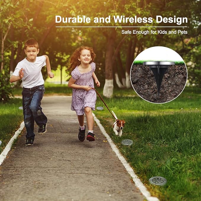 Solar Ground Lights Outdoor, 16 Pack 8 LED Solar Disk Lights Waterproof Garden In-ground Pathway Lights Landscape Lighting for Lawn,Yard,Deck,Patio,Walkway (Warm White),Fast and free delivery.