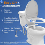 SAMODRA Ultra-Slim Bidet, Minimalist Bidet for Toilet with Non-Electric Dual Nozzle (Frontal & Rear Wash) Adjustable Water Pressure, Fresh Water Bidet Toilet Seat Attachment, Easy to Install