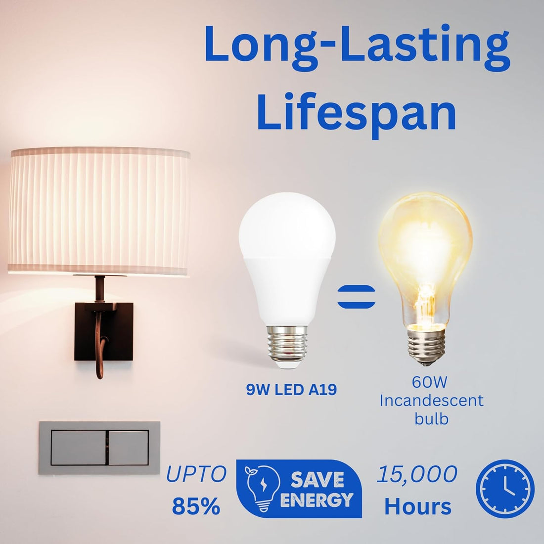 STRAK A19 Led Bulb 10w, Non-Dimmable 800lm, 60w Equivalent, 5000k Bright White, Cul/ul Listed, High Cri(83) [Pack of 6)