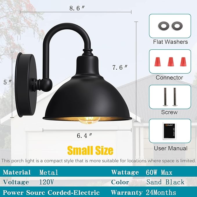 Outdoor Goose Valley -Style barn Lamps, Small and Delicate Classic Porch Farmhouse Lamps, Used for The Front Door of The Terrace Garage ,UL Certification., free and fast delivery.