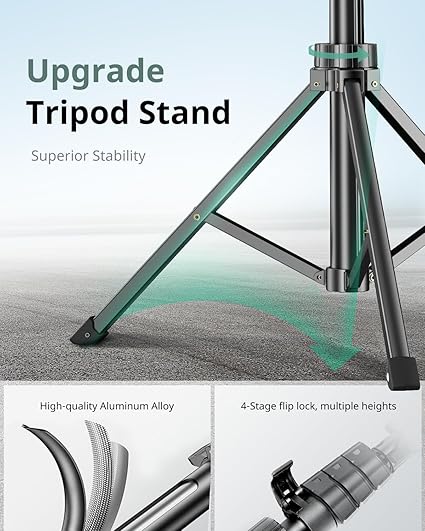 62" Phone Tripod &amp; Selfie Stick, Extendable Cell Phone Tripod Stand with Wireless Remote and Phone Holder, Compatible with iPhone Android Phone, Camera (Black)free and fast delivery.