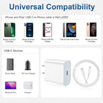 iPhone Charger Apple Charger,[Apple MFi Certified]2 Pack Apple Type C Wall Charger Block with 2 Pack [6FT&10FT] Long USB C to Lightning Cable for iPhone 14/13/12/12 Pro Max/11/Xs Max/XR/X,AirPods Pro