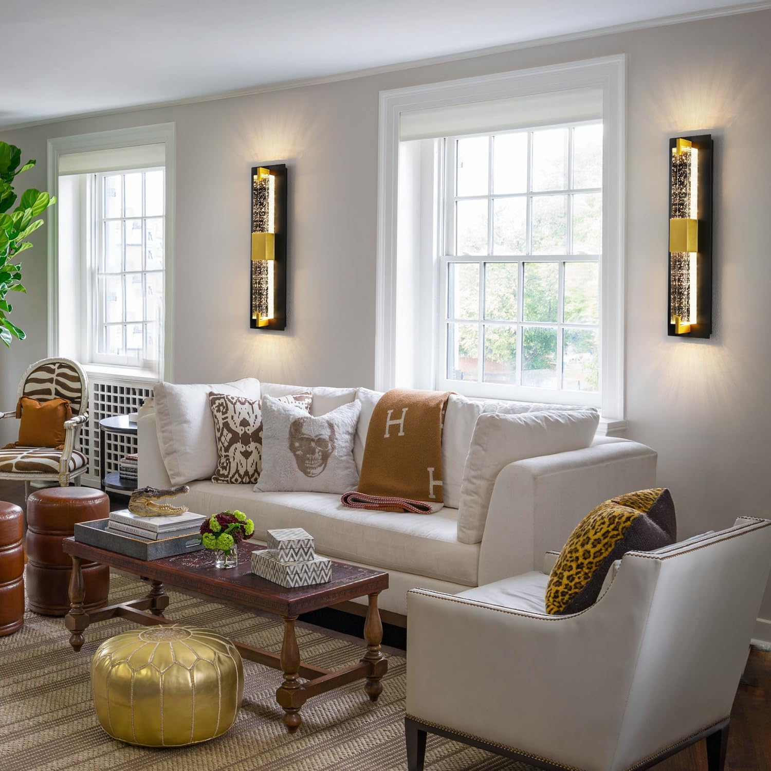 LED Wall Sconce Light: 19 Inch Modern Sconces Wall Lighting 3000K Dimmable Crystal Wall Lamps Indoor Bathroom Sconce Wall Mount Light Fixtures for Living Room/Bedroom/Hallway,Fast and free shipping.