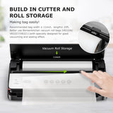 kitchen Vacuum Sealer Machine, Multi-Functional Food Sealer, Built-in Cutter & Bag Storage, Globefish Technology for High-Speed Continuous Working, Food Vacuum Sealer with Vacuum Bags & Roll Bag.Free and fast delivery.