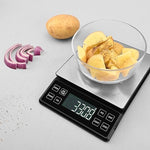 Food Kitchen Scale; Rechargeable Digital Scale with LCD Backlit Display and Protective Tray, 5kg x 0.1 for Baking Cooking Meal Prep Parcel, Large Stainless Steel Weighing Platform,Free shipping,fast delivery.