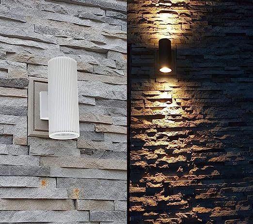 Dusk to Dawn Sensor Outdoor Wall Sconce, Exterior Lighting - ETL Listed, Die-Casting Aluminum Waterproof Wall Mount Cylinder Design - Up Down Light Fixture for Porch, Garage, Garden and Patio, fast delivery.