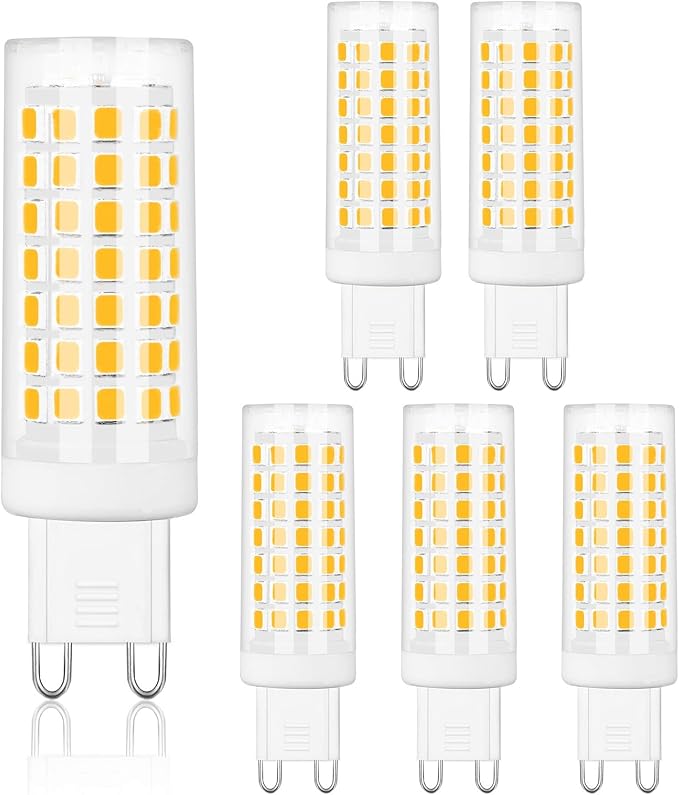 LED G9 Light Bulb, 7Watt - 70W Equivalent -700 lumens ,G9 Bi-Pin base, Warm White(3000k),Flicker Free CRI80, Dimmable, CETL (4-Pack)