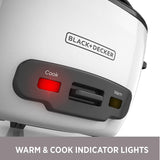 BLACK+DECKER 2-in-1 Rice Cooker & Food Steamer -  Automatic Keep Warm, Nonstick Bowl, Steaming Basket - Effortless Cooking