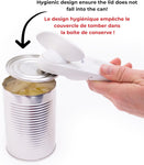 Little Beaver Can Opener - Safe - Holds Lid and Leaves No Sharp Edges on Lid - Comfort Grip - 3 year warranty